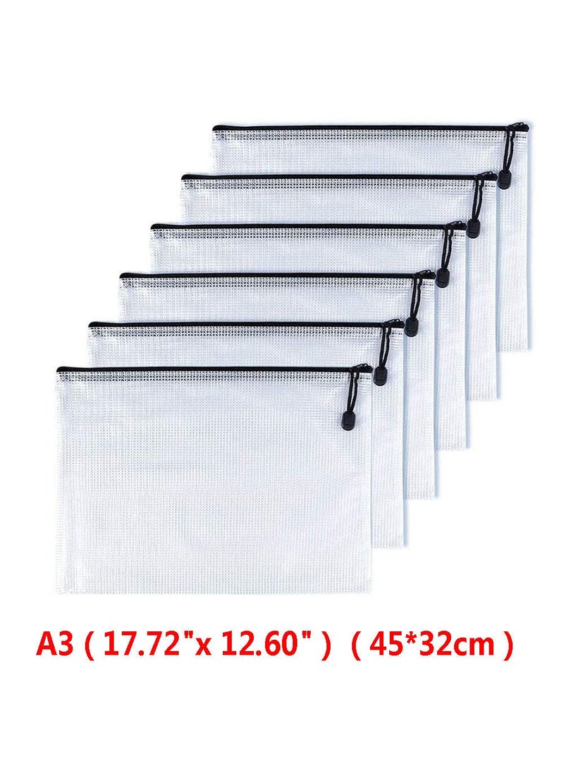 Oaimyy-B4(11.5"x 15",12 Pcs),Plastic Mesh Zipper Pouch Document Folders Bag & Zipper-Waterproof Zip File Folders for School Office Supplies, Travel,Puzzles Games Organizing Storage-Black - Image 2